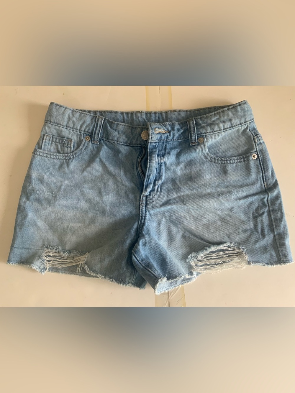 Wonder Nation Girls Light Stonewash Cut Off Denim Shorts Size 14